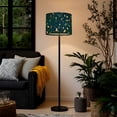 thumbnail image 5 of 2pcs Set Drum Lampshades (13"x 13"x 10"), Terrazzo abstract blue Fabric Lamp Shades, Large Replacement Shades for Table, Floor, and Pendant Lamps, Simple Assembly Needed., 5 of 8