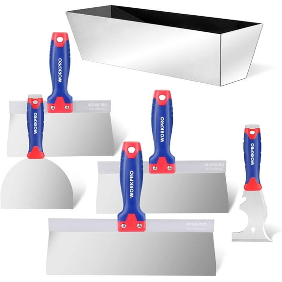 WORKPRO 16.34 in 4.4 lbs Stainless Steel Putty Knife, 6 Pieces