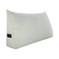 thumbnail image 1 of WOWMAX Large Reading Bed Wedge Pillow, Triangular Upholstered Headboard, Backrest Back Support for Sitting Up in Bed With Removable Linen Ivory Cover, Twin, 1 of 6