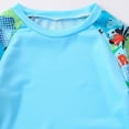 thumbnail image 4 of Kids' Long Sleeve Cartoon Sark Print Quck Dry 2 Piece Swimsuit Set With Swim Trunks, 4 of 8