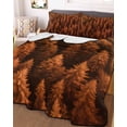 thumbnail image 3 of Quilts Twin XL Size, Burnt Orange Forest Soft Comforter Bedding Set for Bed, Pine Trees Modern Mysterious Art Lightweight Quilted Bedspread with Pillow Cover(2 Pieces) for All Season, 68x98 Inch, 3 of 6
