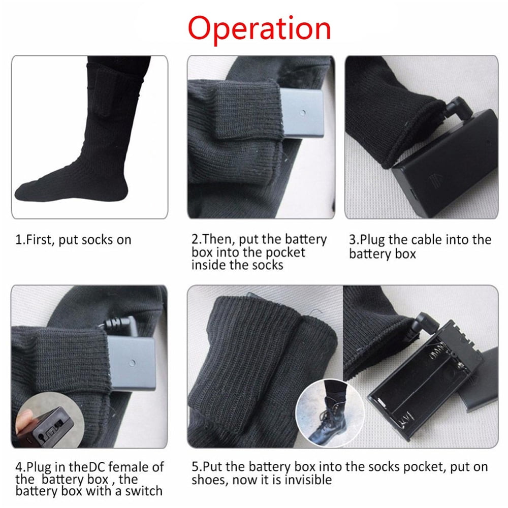 Electric Charging Battery Heated Cotton Socks Feet Thermal Winter Warmer Foot Sock for Cycling Skiing Unisex Motorcycle Accessories