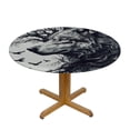 thumbnail image 3 of WYYP The Hungry Appearance of the Wolf Searching for Food, the Fierce Hunter Round Table Cloth 100% Polyester Fiber Waterproof White, 3 of 8