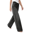 thumbnail image 6 of Wensltd Women's Jeans Mid Waist Straight Pants Summer Button Zipper Casual Denim Pants, 6 of 6
