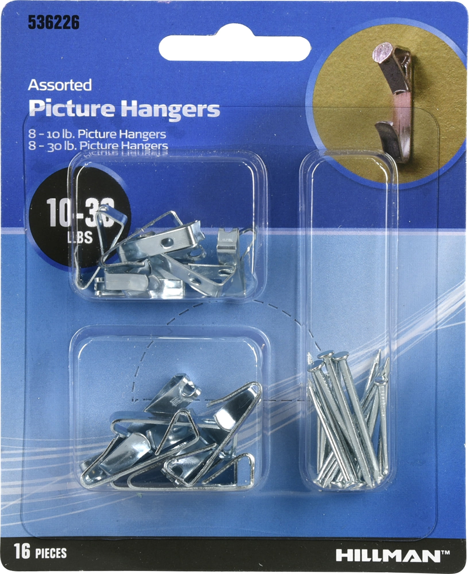 Hillman Picture Hanger Kit, 1030 lb, 16 Piece