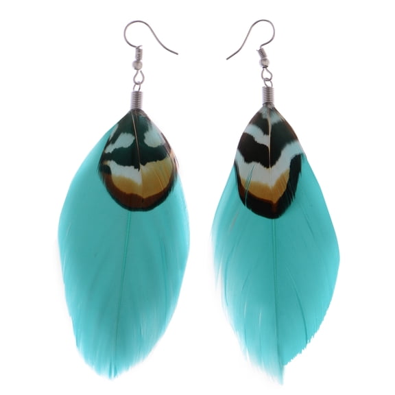 Antique Chunks of Faux Turquoise Stones Fish Hook Fashion Earrings