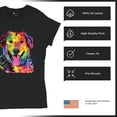 thumbnail image 4 of Tee Hunt Dean Russo Cute Neon Dog T-Shirt Adopt A Pet Colorful Pet Women's T-Shirt Tee, Black, X-Large, 4 of 5