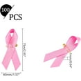 thumbnail image 2 of Polyester 100 pc 100 pcs HotPink Ribbons Satin Pins Breast Cancer Awareness Lapel Pins Ribbons with Safety Pins for Breast Cancer Charity Event Supplies, 2 of 7