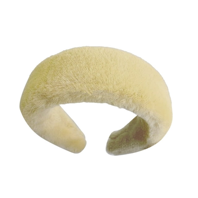 Banda para el cabello, banda ancha de moda, diadema de felpa, antideslizante, decoración para lavar atuendos, amarillo brillante