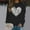 Black, variant on Women's Casual Round Valentine's Day Heart Shaped Printed Hoodie Distressed Tees Women Graphic Sweat Shirts Women Apparel T Shirt Jacket Casual Sweatshirts Women Full Hoodie Cropped Hoodie plus Size