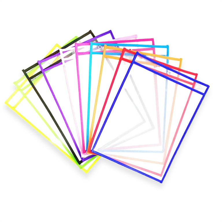 Thinsont 10 Pieces Sheets Pockets Clear Writing Paper Protectors Worksheet  Sleeves Kindergarten Offices Teachers Stationery Accessories 