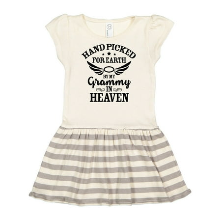 

Inktastic Handpicked for Earth By My Grammy in Heaven with Angel Wings Gift Toddler Girl Dress