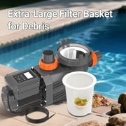 Variable Speed In ground Pool Pumps, 3 HP, 11359GPH, High Flow Energy Efficient Pool Pump, Smart Programmable Timer Swimming Pool Pump, Large Filter Basket, 220V Powerful DC Motor
