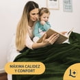 thumbnail image 3 of Cobija King, Frazada Ultra Suave, 100% Microfibra de Poliéster, Premium (Olivo) Laila Comfort., 3 of 9