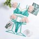 thumbnail image 1 of Traje de lencería sexy fina de encaje transpirable con plumas de malla push up de artesanía compleja popular europea y americana, 1 of 6