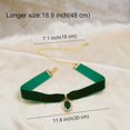 thumbnail image 2 of Stunning 14k Gold Plated Green Emerald Crystal Velvet Choker Necklace - Elegant Jewelry for Women, 2 of 6