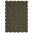 thumbnail image 3 of GlowSol 3'x5' Scalloped Edge Entryway Rugs Washable Non Slip Low Pile Soft Area Rug for Kitchen Laundry, Brown Black, 3 of 8