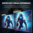 thumbnail image 3 of CRUA 32" Curved Gaming Monitor -200Hz FHD (1920 *1080P), 120% sRGB, AMD Freesync, HDMI/DP, Wall Mountable Installs-Black, 3 of 7