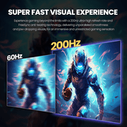 CRUA 32 Curved Gaming Monitor -200Hz FHD (1920 *1080P), 120% sRGB, AMD Freesync, HDMI/DP, Wall Mountable Installs-Black