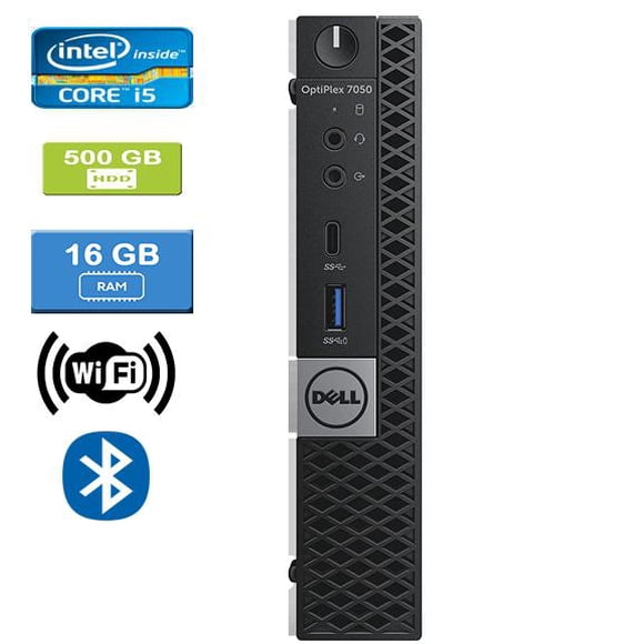 Refurbished: DELL 7050 MICRO Intel Core i5-7600T 2.80 GHz, 16GB, 500GB HDD, Win 10 Pro