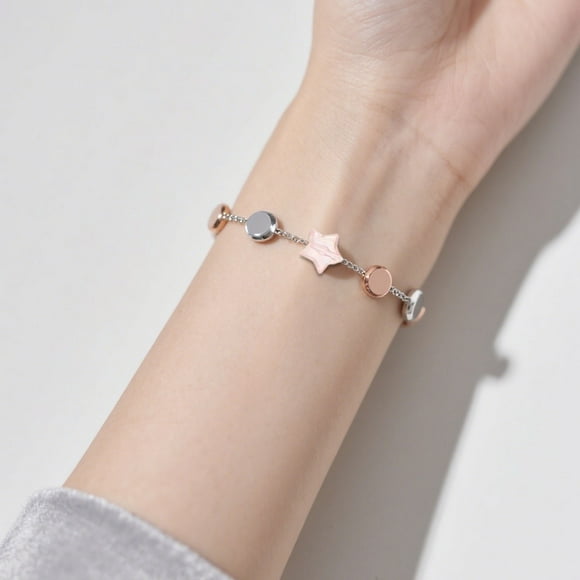 OULII 200Pcs Acrylic Pink Star Spacer Beads for Jewelry Making Unique Five Pointed Star Design