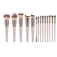 thumbnail image 1 of Kit sintético de 18 piezas para base, polvos, corrector, sombras de ojos y rubor con estuche negro Juego de brochas de maquillaje Champagne Gold, 1 of 5