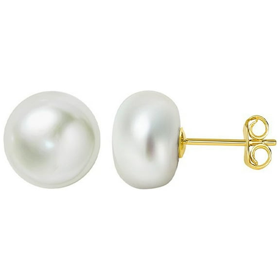 V3 Jewelry® 14KT Yellow Gold with Cultured Pearl Stud Earrings for Women