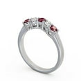 thumbnail image 2 of 0.45 Ct Round Excellent Cut Red Ruby Natural Diamond Unique Half Eternity Band for Wedding 14K White Gold Size 4.5, 2 of 7
