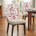 thumbnail image 4 of Chair Covers Set of 4 Red Garden Landscape Chair Slipcover Protector Stretch Chair Covers Chinese Style Plant Chair Back Covers for Dining Chairs Kitchen Dinner Home Party Decor, 4 of 9