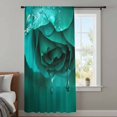 thumbnail image 4 of Green Rose Sheer Curtains 63 Inches Long, Elegance Fantasy Flowers Romantic Light Filering Curtains, Breathable Simi Curtain Privacy Drapes for Living Room Bedroom Lightweight Window Treatment, 4 of 9