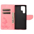 thumbnail image 4 of Allytech Wallet Case for Samsung Galaxy S22 Ultra 5G, Big Butterfly Embossed PU Leather Kickstand Flip Cover Shockproof Drop Protection Anti-scratch Wallet Cover for Samsung Galaxy S22 Ultra,Pink, 4 of 4