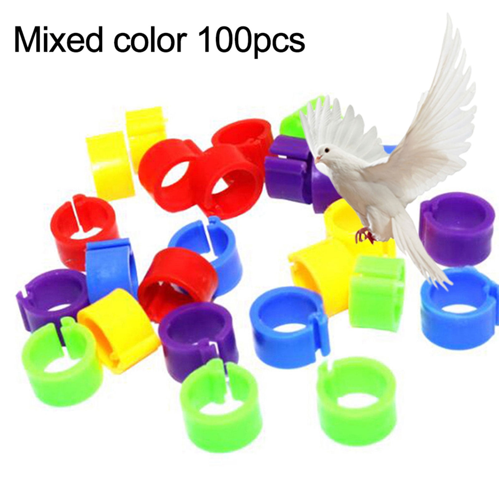Naturegr 100Pcs Birds Leg Clips Harmless Extensible Plastic Mix Color