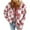 Pink, variant on Womens Plaid Shacket Jacket Fuzzy Fleece Sherpa Outerwear Coats with Pockets Long Sleeve Button down Jacket