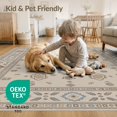 thumbnail image 4 of ODIKA 6'x9' Beige Brown Traditional Vintage Floral Washable Area Rug Ornate Star Motif Pattern with Intricate Border for Family Room, Living Mater Bedroom, Non-Slip, Easy Care, 4 of 7
