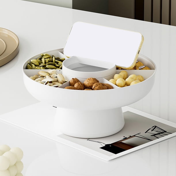 Fiudx Liquidación De Ahorros De Verano Bandeja Para Refrigerios, Bandeja Creativa Para Frutas, Recipientes Para Dulces De 5 Segmentos Utilizados Para Dulces De Nueces, Compartimiento organizador De A