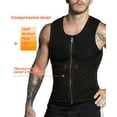thumbnail image 2 of Men's Zipper Waist Trainer Trimmer Vest NonEcho Men Sauna Vest Hot Neoprene Sweat Tank Top Waist Trainer Corset Shapewear Slimming Shirt Workout Suit, 2 of 7