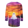 thumbnail image 4 of QATAINLAV 3/4 Length Sleeve Tops for Women Halloween Vintage Graphic Tees Casual Crew Neck Shirts Funny Gifts Purple XL, 4 of 5