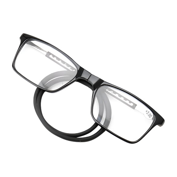 GJX Magnetic Reading Glasses for Women Men,Portable Hanging Glasses Computer Readers Glasses,Telescopic Feet Magnetic Glasses Hang in Neck Anti-lost Light Black 2D