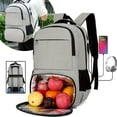 thumbnail image 2 of Mochila De Viaje De Gran Capacidad Multifuncional, Bolsa De Almacenamiento De Frutas Y Verduras Con Aislamiento Espesado Con Puerto De Carga USB Y Agujero Para Auriculares Para Acampar Al Aire Libre Y, 2 of 4