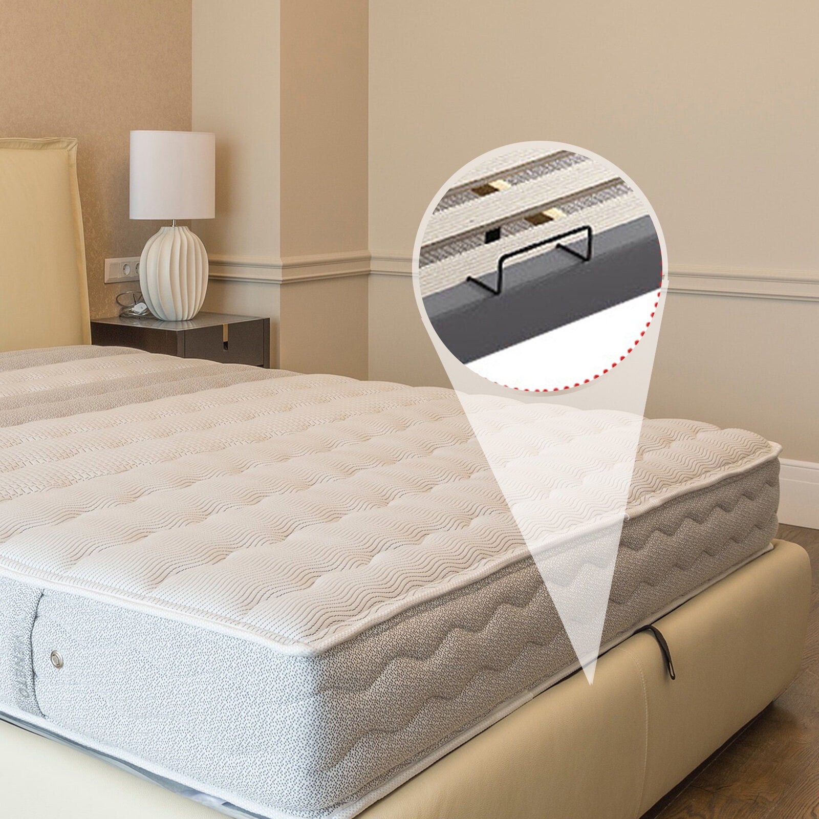 Rondure 6pcs Mattress Slide Stopper, Non Slip Mattress Gripper to Prevent Bed Sliding, Mattress Retainer Bar
