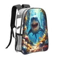 thumbnail image 3 of Rocae Colorful Underwater Shark for 16inch Clear Backpack Transparent School Backpack for Women Men, Capacity Clear Bag for College, Travel, 3 of 7