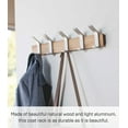 thumbnail image 5 of Yamazaki Home Wall-Mounted Coat Rack, Ash, Steel + Wood, 5 of 7