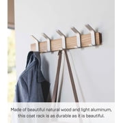 Yamazaki Home Wall-Mounted Coat Rack, Ash, Steel + Wood