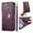 Purple, variant on ELEHOLD Floral Embossed Leather Wallet Case for iPhone 13 Pro with Zipper Cash Slot, Card Holder Shockproof TPU Anti-Scratch Flip Stand Wallet Case Cover With Detachable Strap , Black