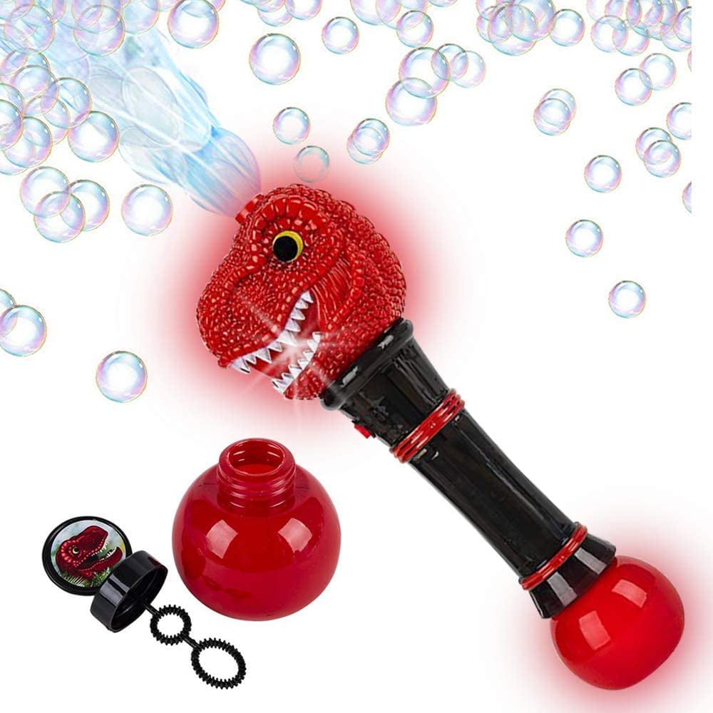 TOYSIE Light Up TRex Bubble Blower Wand 11.5 Inch Illuminating