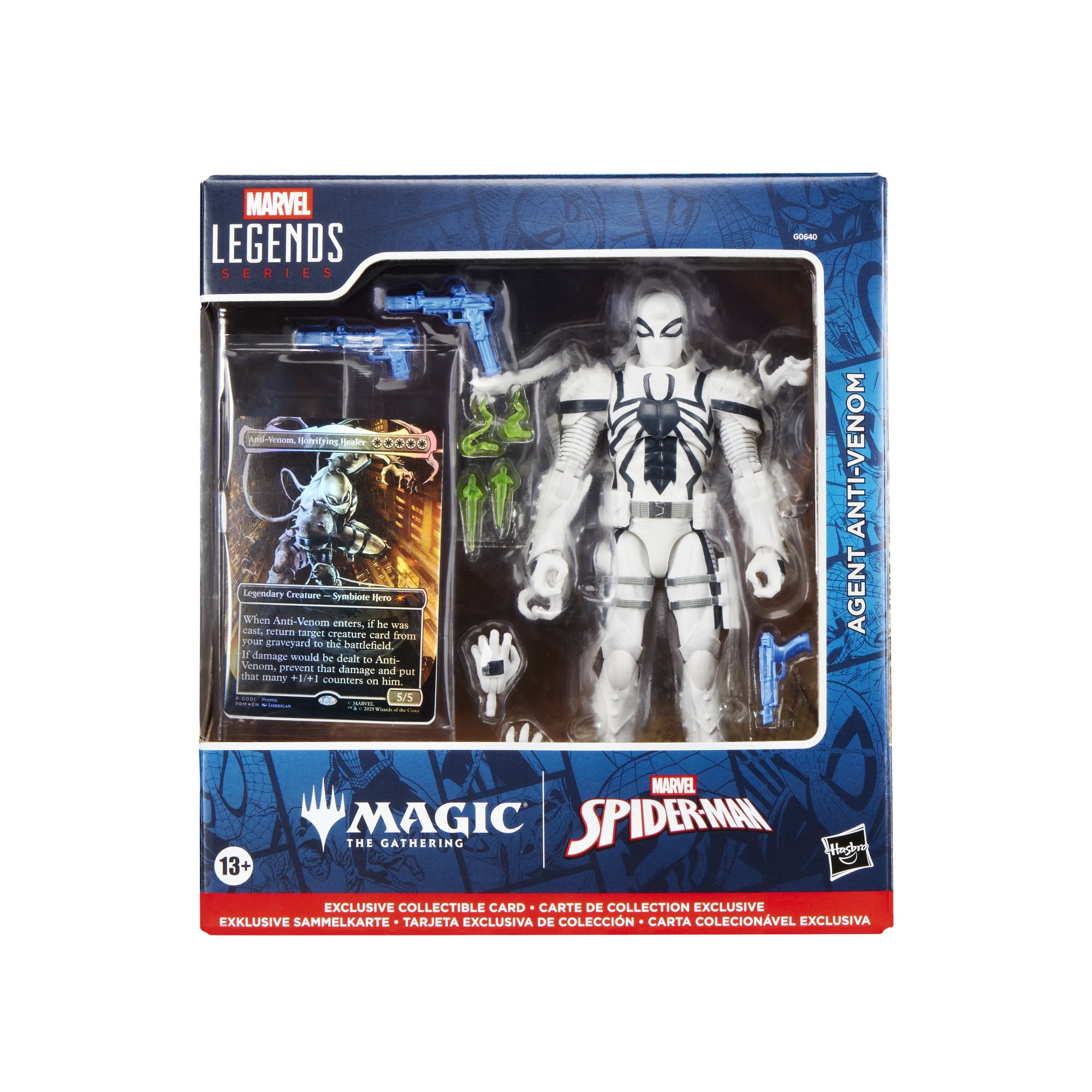 Marvel Legends Series Magic: The Gathering Agent Anti-Venom, Spider-Man Action Figure plus Exclusive Foil Trading Card