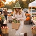 thumbnail image 4 of Knitted Witch Hat for Women Soft Warm Witch Hats pointed Halloween Wizard Hat Cosplay Costume Headwear Props, 4 of 4