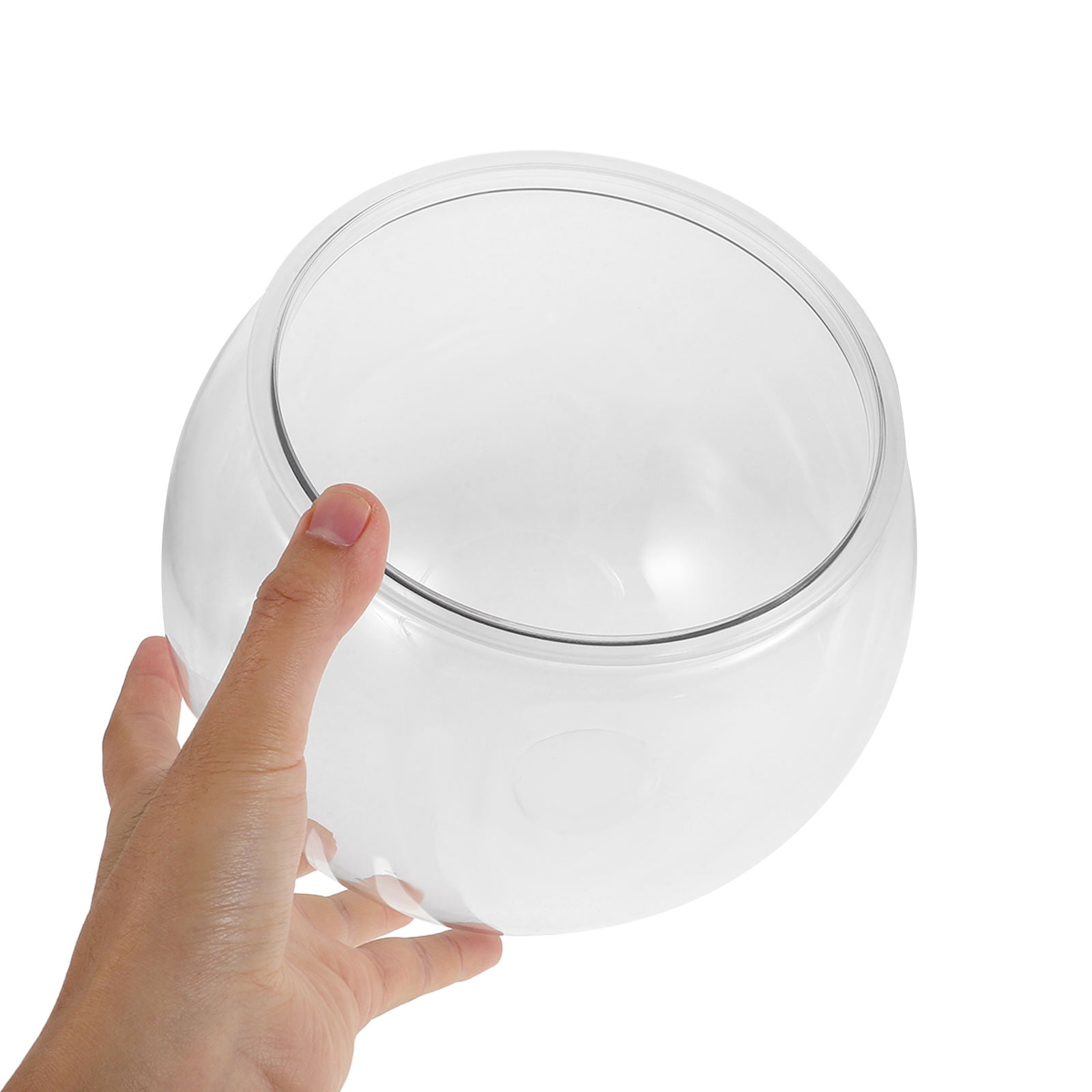 Tineasur Small Clear Plastic Fish Bowl Aquarium for Desk, Office, Home Decor - Compact and Stylish Mini Aquarium