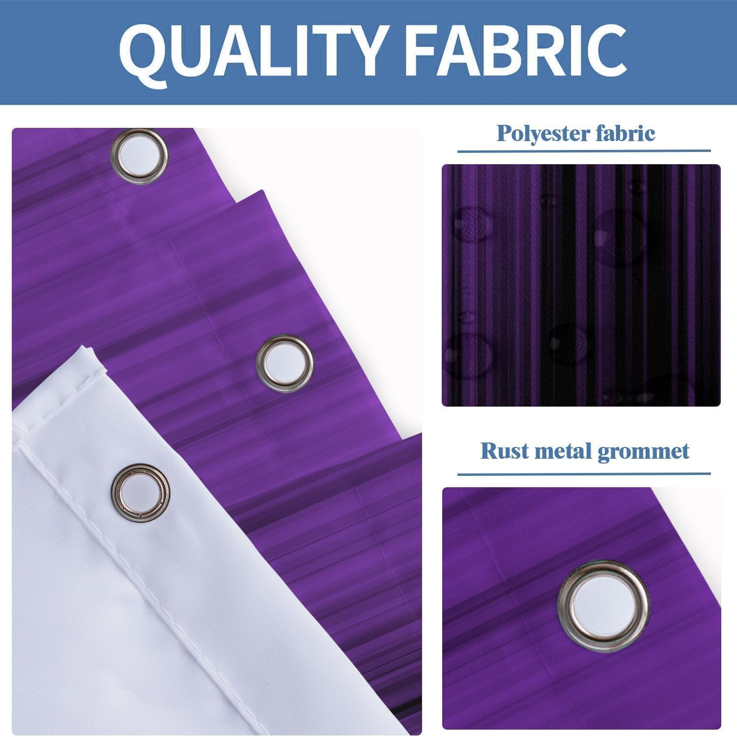 Purple and Black Shower Curtain Ombre Abstract Striped Geometric Dark Plum Adult Women Decorative Cool Gothic Gradient Artistic Home Bathroom Decor Bathtub Set with 12 Hooks, 72x72, Modern