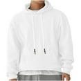 thumbnail image 3 of Chiccall Hoodie for Men Drawstring Long Sleeve Pullover Sweatshirts Fashion Casual Athletic Solid Textured Tops with Pocket, 3 of 5